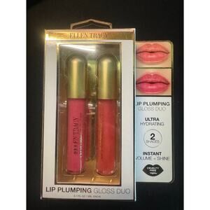 NEW Ellen Tracy Lip Plumping Gloss Duo Ultra Hydrating Cruelty Free Pink Light!